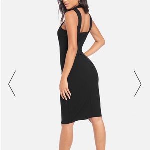 BEBE Halter neck bobycon midi dress.